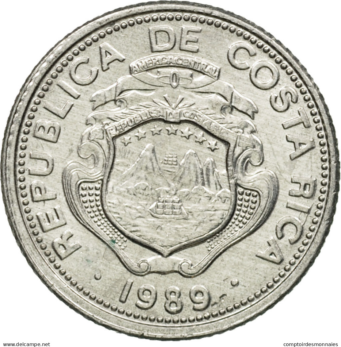 Monnaie, Costa Rica, 25 Centimos, 1989, TTB, Aluminium, KM:188.3 - Costa Rica
