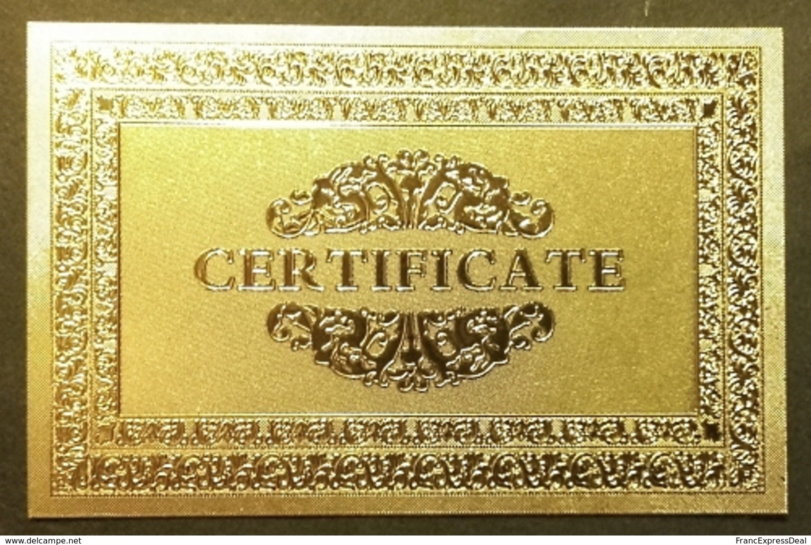 2 Billets Plaqués OR  + Certificat ! ( GOLD Plated Banknotes ) - 1 000 000 Dollars !!! One Million Dollars USD - Autres & Non Classés