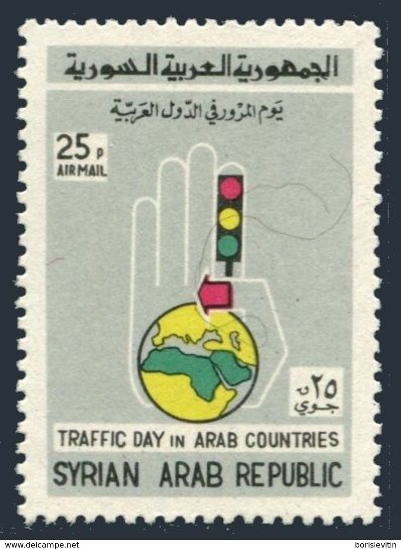 Syria C366, MNH. Michel 947. Traffic Day, 1966. Map Of Arab Countries. - Accidents & Road Safety