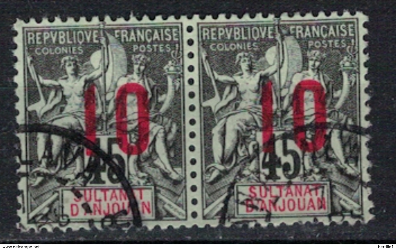 ANJOUAN         N°  YVERT     27   X 2   ( 2 )   OBLITERE       ( O   1/40 ) - Used Stamps