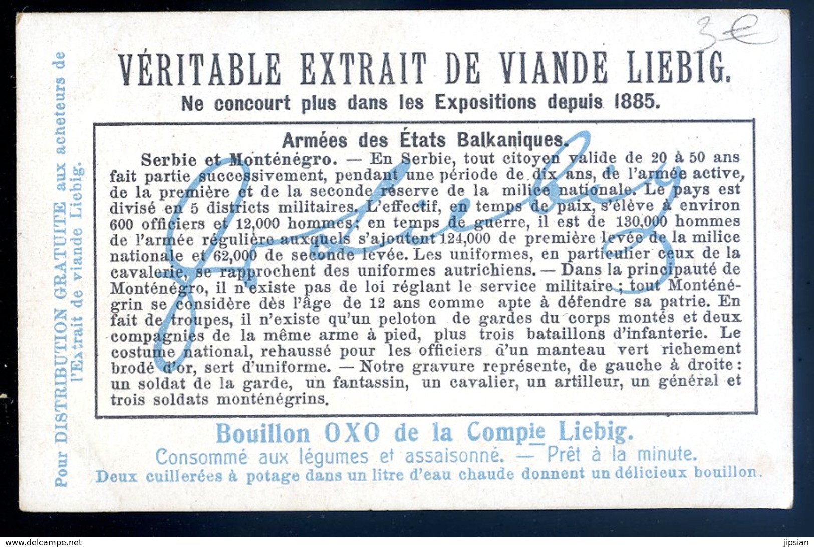 Chromo Liebig Armées Des états Balcaniques Serbie Et Monténégro    Sept18-11 - Liebig