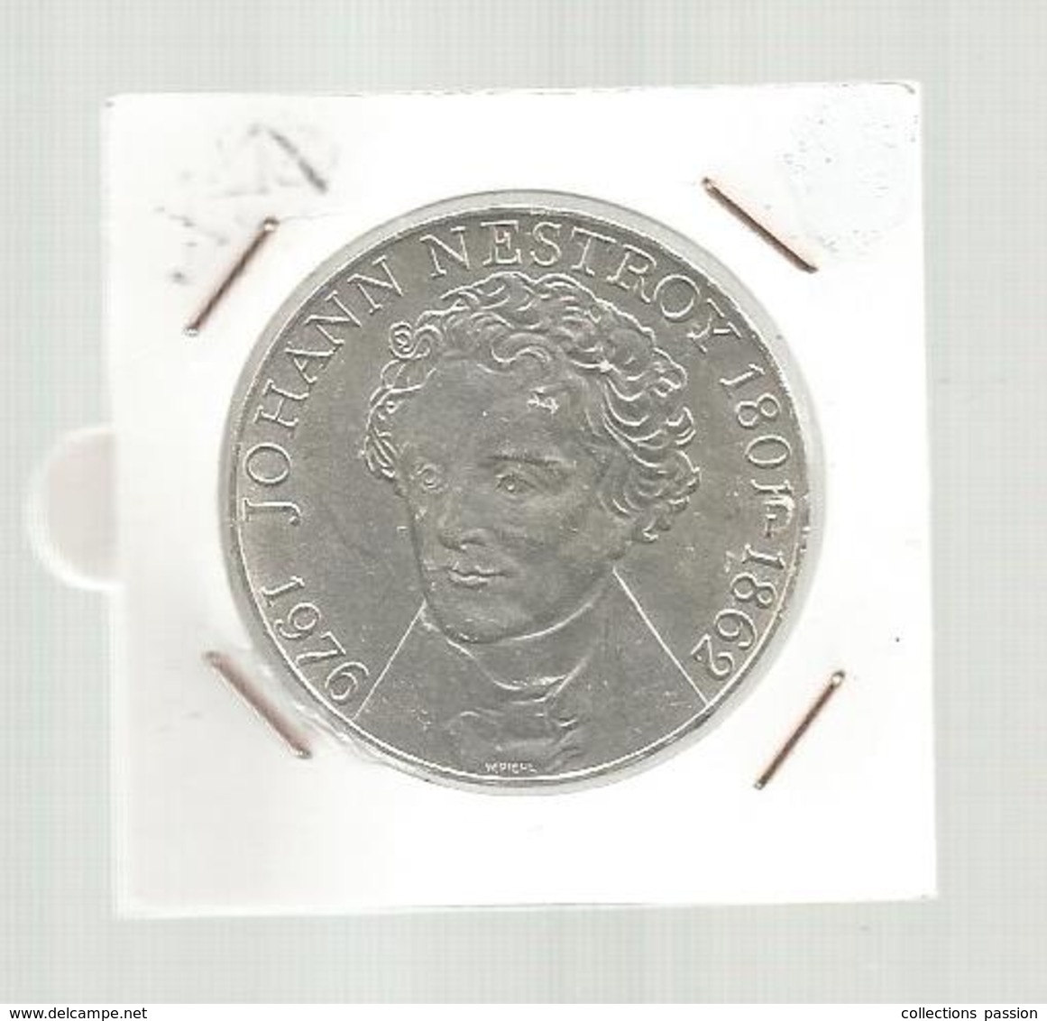 Monnaie, AUTRICHE , Republik OSTERREICH , 100 Schilling , 1976, Johann Nestroy , Argent ,4 Scans, Frais Fr 2.95 E - Autriche