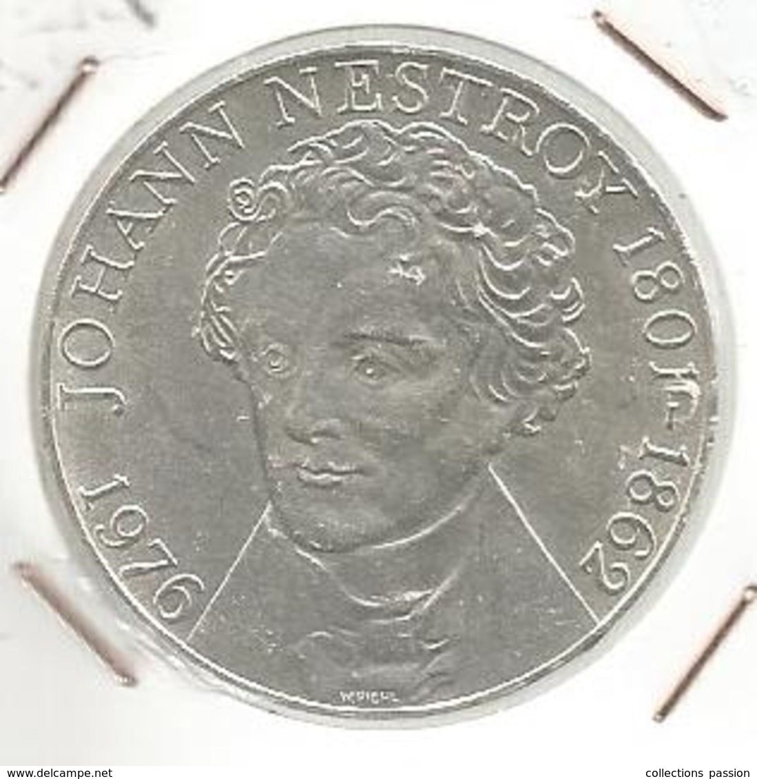 Monnaie, AUTRICHE , Republik OSTERREICH , 100 Schilling , 1976, Johann Nestroy , Argent ,4 Scans, Frais Fr 2.95 E - Autriche