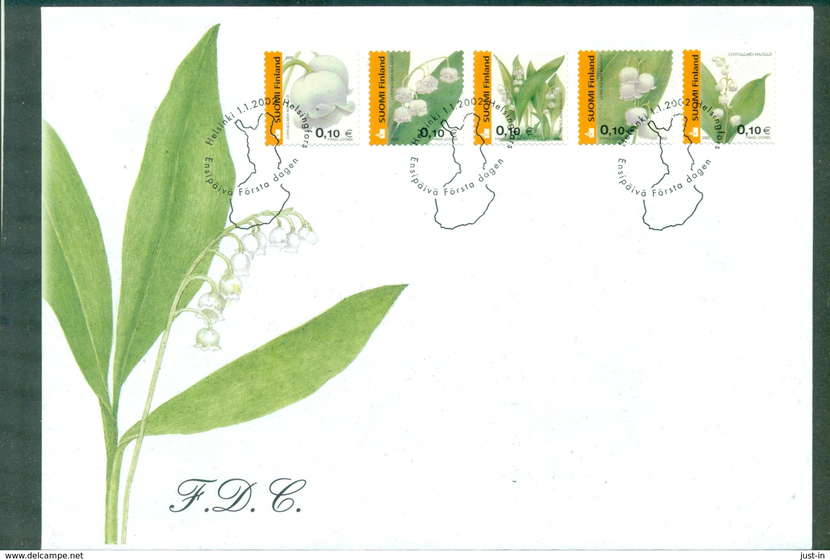 FINLANDE FLEURS N°1565 / 1574 Myosotis Et Muguet Sur 2 Fdc De 2002 TB. - Autres & Non Classés