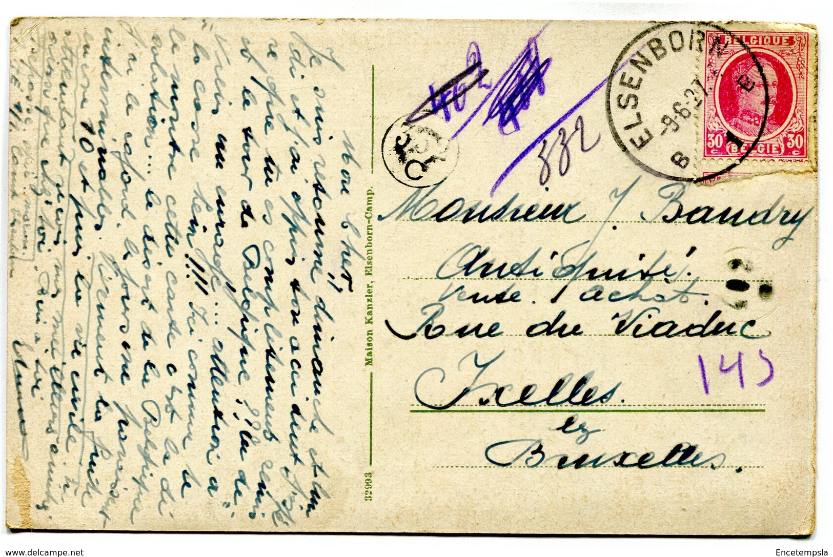 CPA - Carte Postale - Belgique - Elsenborn - Camp - Vue Totale - 1927 ( SV5465 ) - Elsenborn (Kamp)