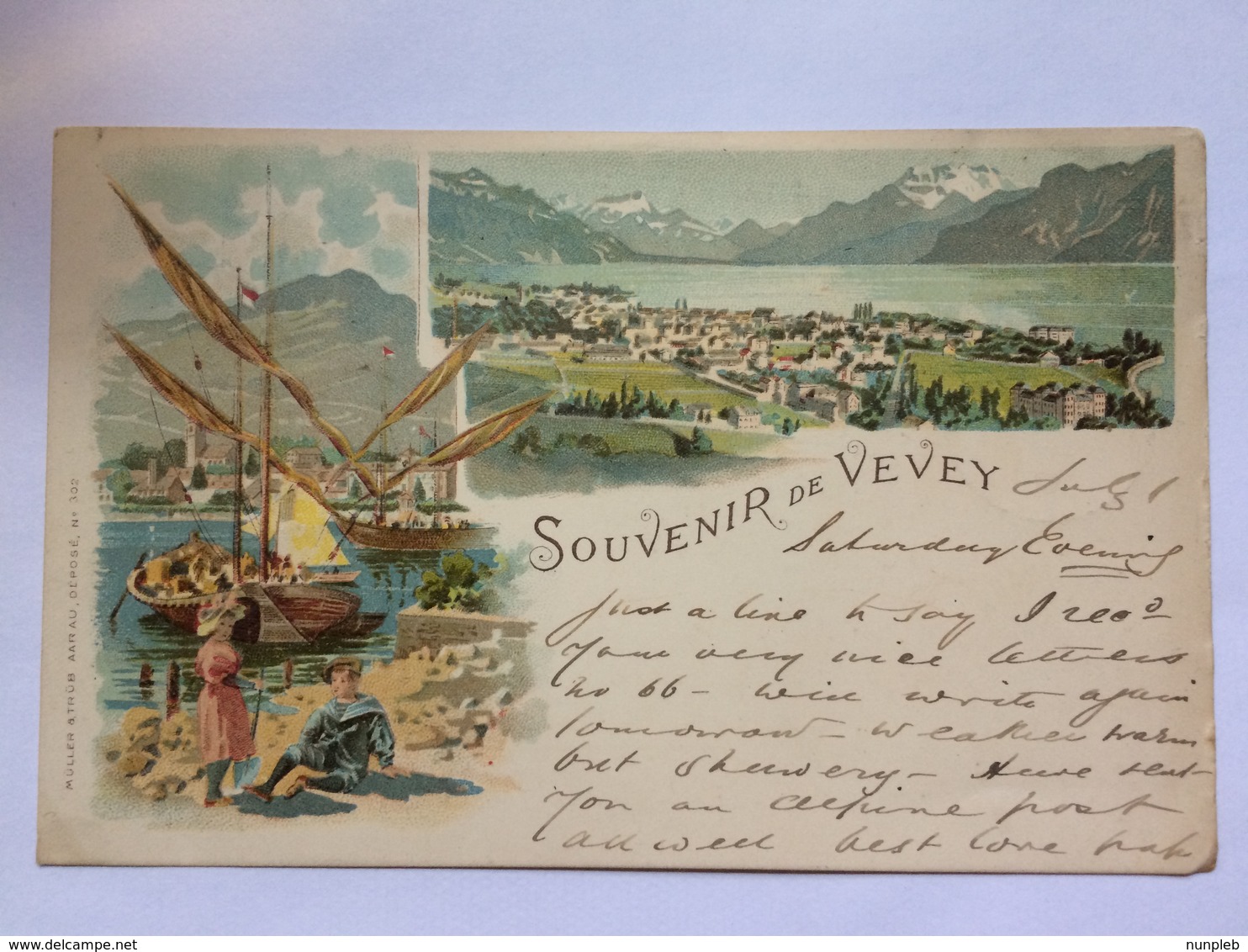 SWITZERLAND - Vevey - Souvenir Of Vevey 1899 - Sent To England - Vevey Postmarks - Vevey