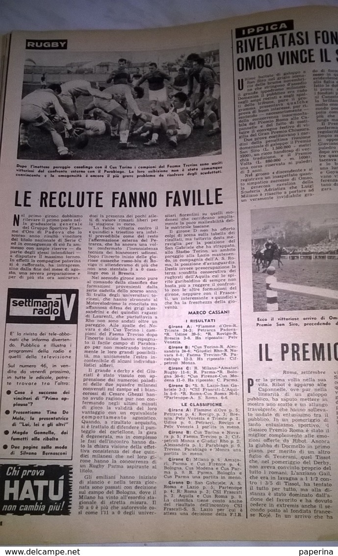 IL CAMPIONE N.45 5/11/56 COPPI/IL NAPOLI/ RUGBY TREVISO/IL GUBBIO/LA PISTOIESE - Sport