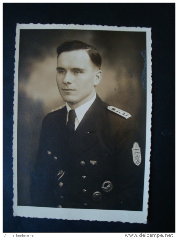 Altes Original-Foto-Karte 2. WK., Portait Marinesoldat Mit Orden, Narvikschild, Schnellbootabzeichen, DRL !! - 1939-45