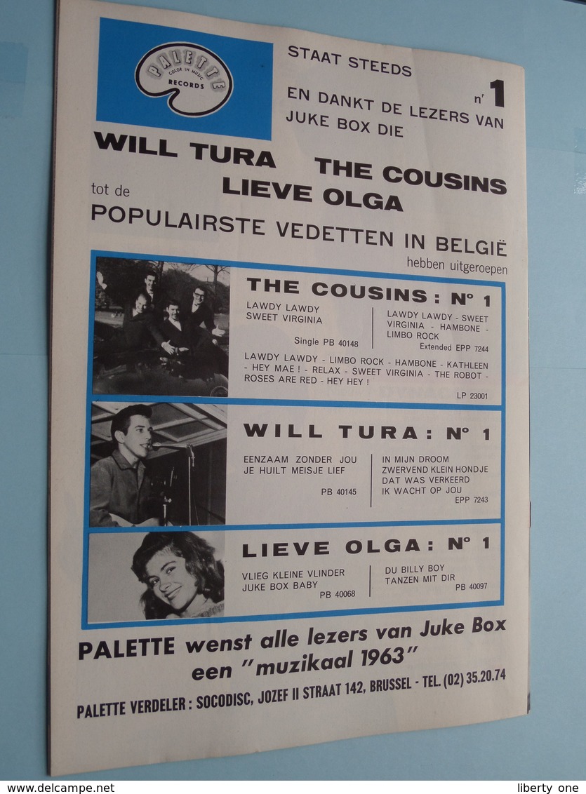 JUKE BOX Nr. 81 - 1-1-1963 - PAUL ANKA ( Juke Box - Mechelen ) ! - Andere & Zonder Classificatie