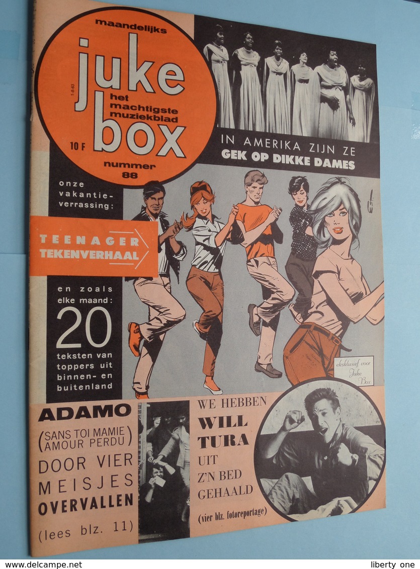 JUKE BOX Nr. 88 - 1-8-1963 - TEENAGER Tekenverhaal / ADAMO - WILL TURA ( Juke Box - Mechelen ) ! - Autres & Non Classés