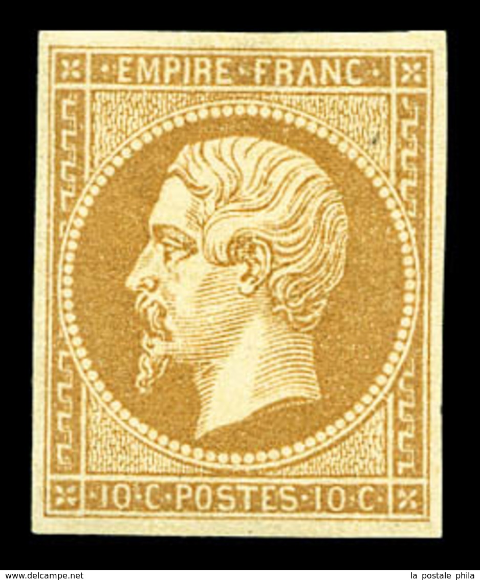 * N°13A, 10c Bistre Type I, Frais. TTB (signé Calves/certificat)  Qualité: *  Cote: 900 Euros - 1853-1860 Napoleon III