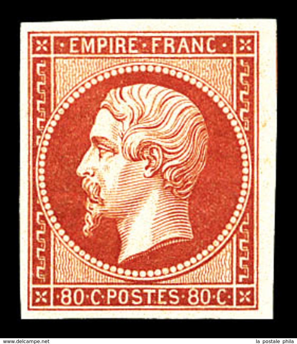 ** N°17Ah, 80c Carmin, Impression De 1862, Fraîcheur Postale. SUPERBE. R. (signé/certificat)  Qualité: ** - 1853-1860 Napoléon III.