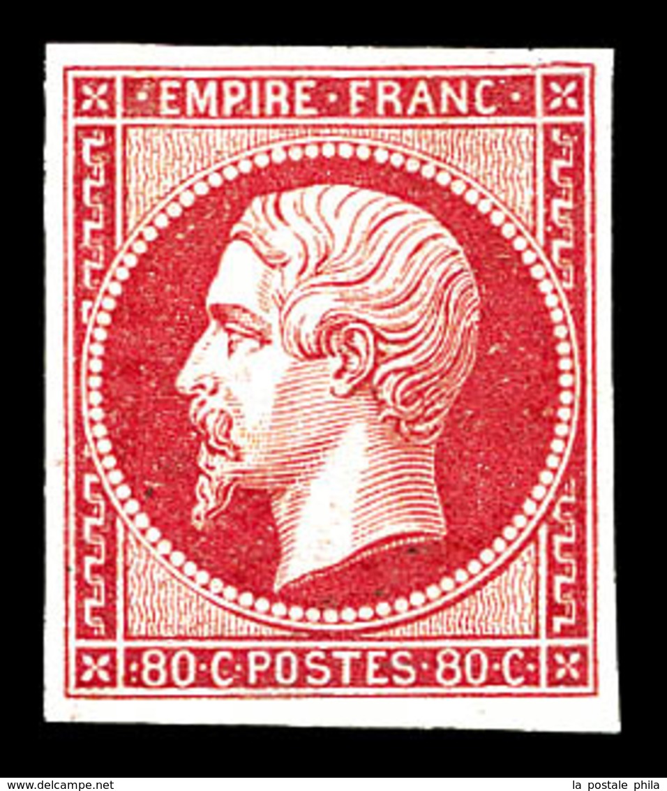 * N°17B, 80c Rose, Gomme Partielle, Frais. TB (signé Calves/certificat)  Qualité: *  Cote: 3800 Euros - 1853-1860 Napoléon III.