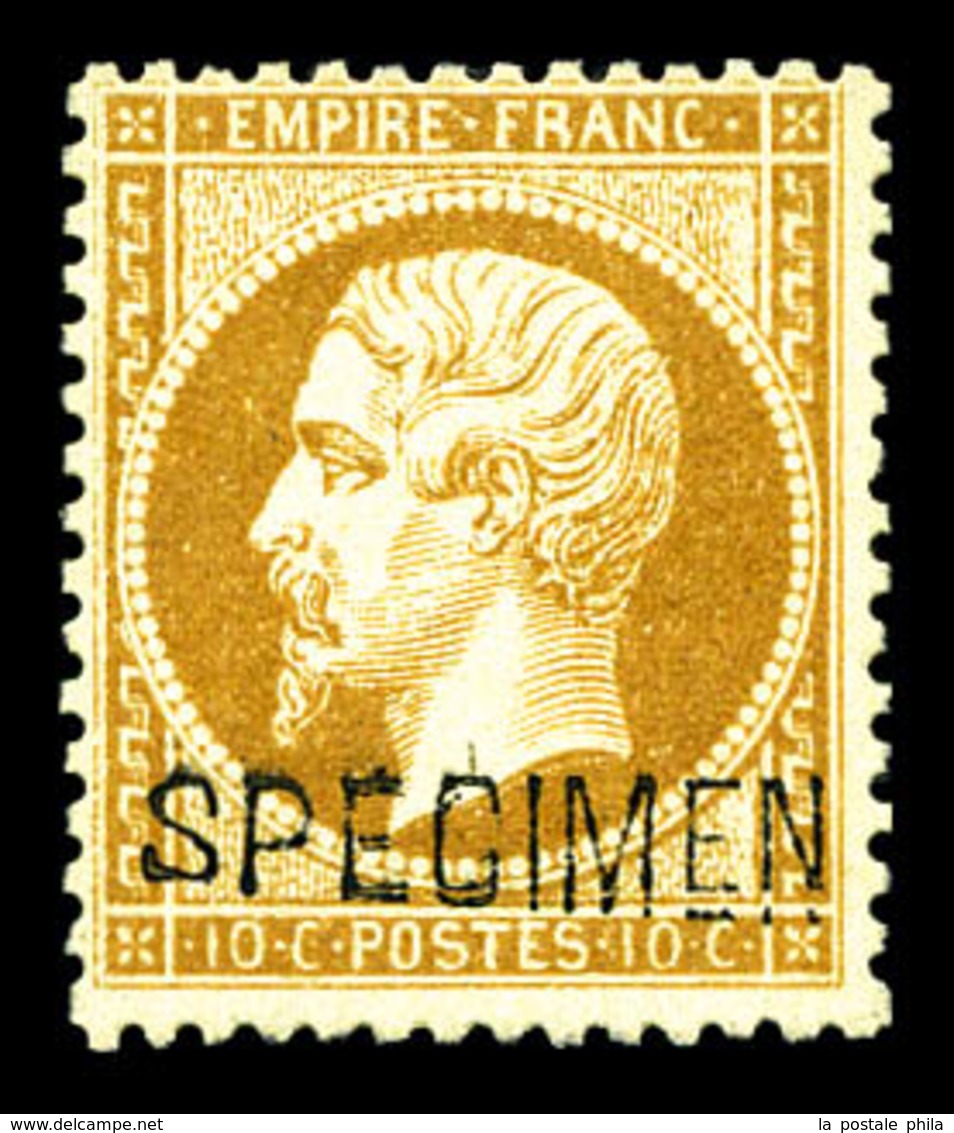 ** N°21c, 10c Bistre Surchargé 'SPECIMEN', Fraîcheur Postale, TTB (certificat)  Qualité: ** - 1862 Napoléon III.