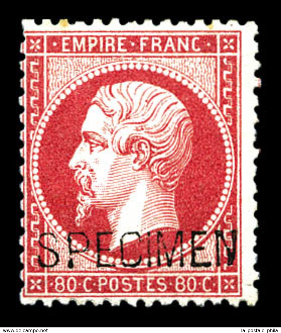 * N°24d, 80c Rose Surchargé 'SPECIMEN', TB (certificat)  Qualité: *  Cote: 1300 Euros - 1862 Napoléon III.