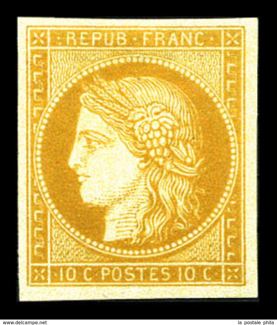(*) N°36c, 10c Bistre-jaune, Reimpression De Granet, Frais. TTB (certificat)  Qualité: (*)  Cote: 450 Euros - 1870 Siege Of Paris
