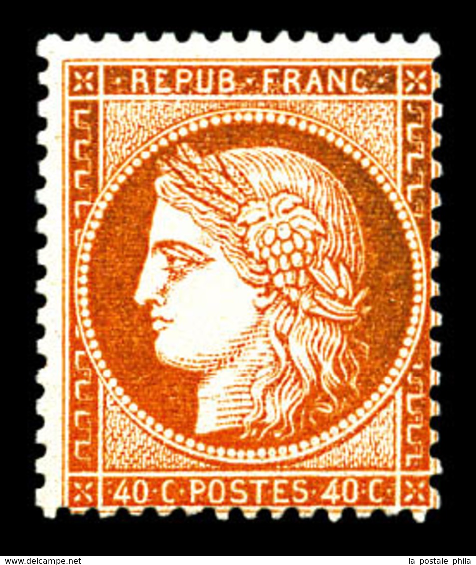 ** N°38, 40c Orange, Fraîcheur Postale. TTB (certificat)  Qualité: ** - 1870 Belagerung Von Paris