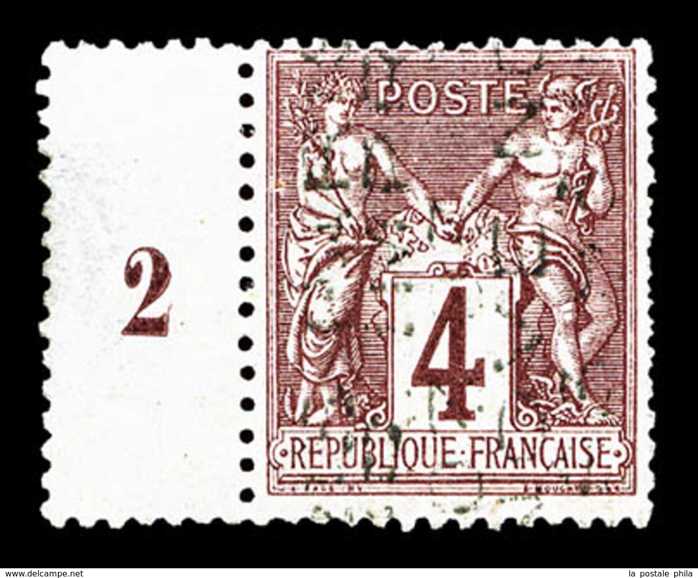 (*) N°14, 4c Lilas-brun, Bord De Feuille Avec Millésime '2' Avec Quantième Renversé Du 20 Novembre, Rare Et Superbe (sig - 1893-1947