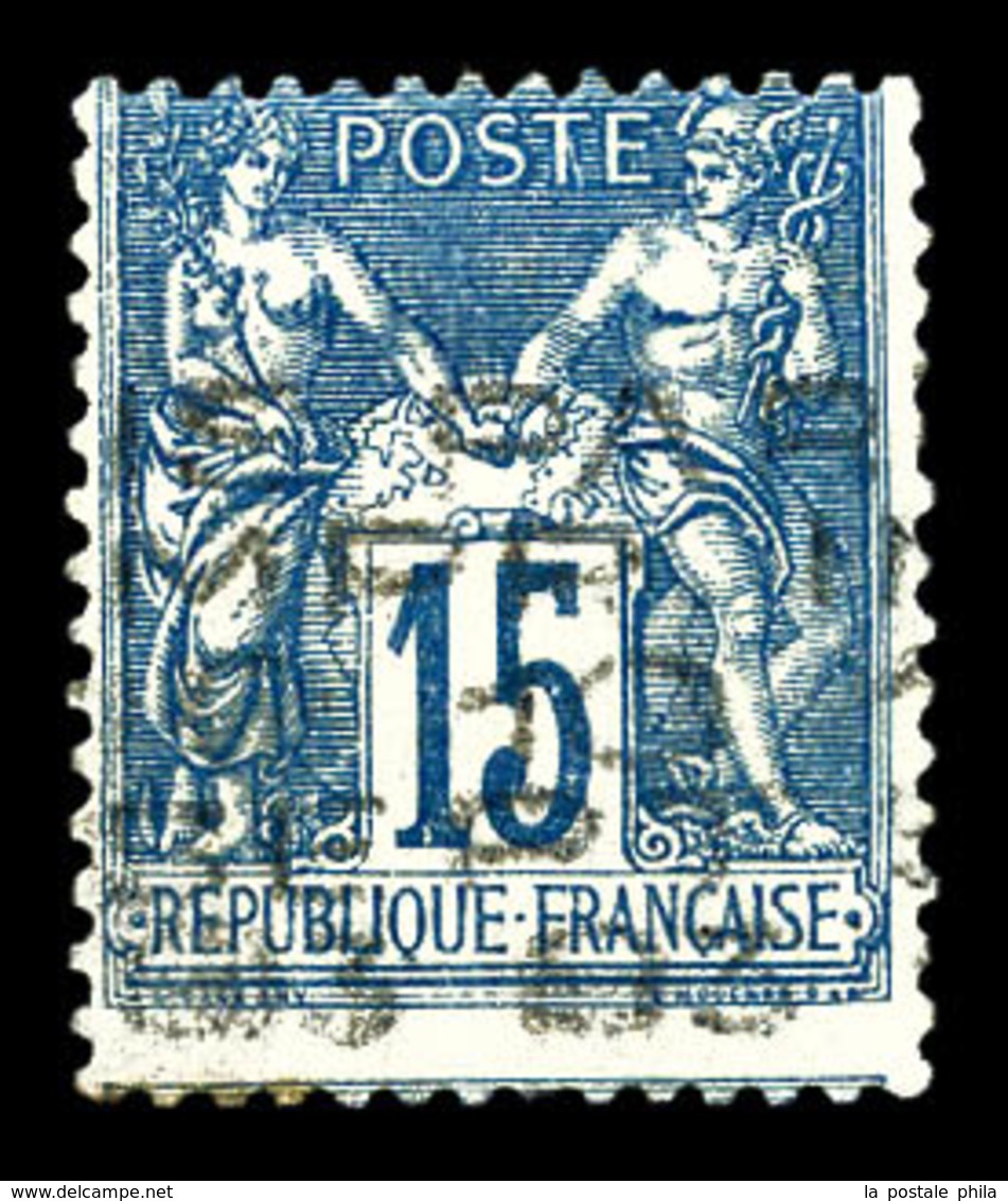 (*) N°17, 15c Bleu Surchargé Horizontalement 5 Lignes Du 10 Septembre 1893, SUP. R.R. (signé Brun/certificats)  Qualité: - 1893-1947