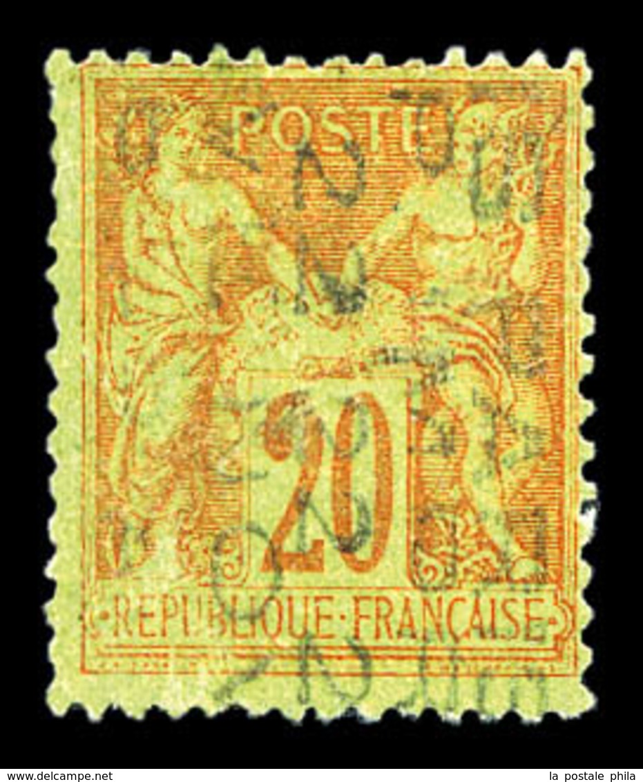 (*) N°18, 20c Brique Sur Vert Surcharge Verticale 5 Lignes Du 22 NOVEMBRE, RARE Et TTB (certificat)  Qualité: (*)  Cote: - 1893-1947