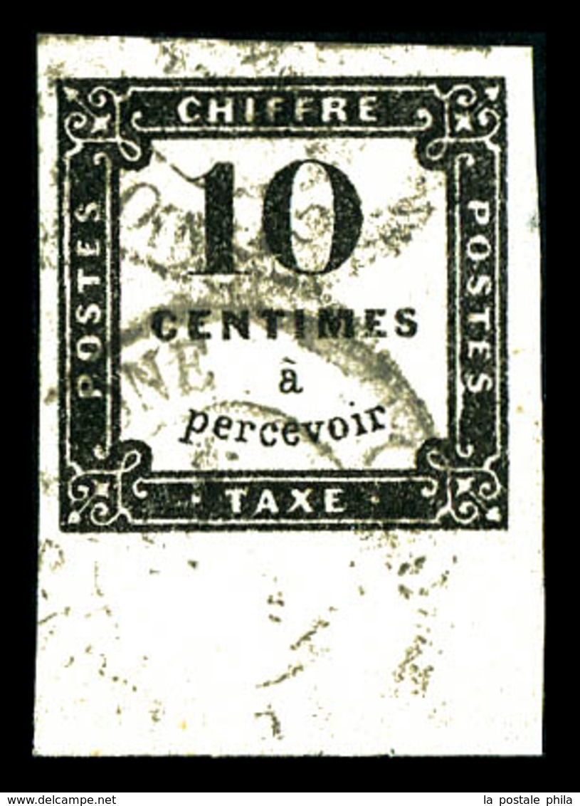 O N°1, 10c Noir Lithographié, Bdf Inférieur. SUP  Qualité: O - 1859-1959 Used