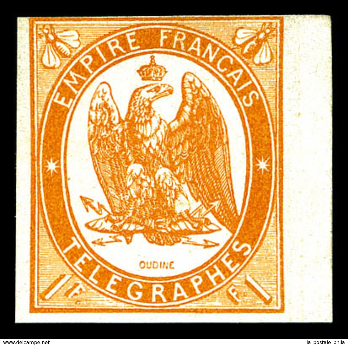 (*) N°3, 1f Orange Bdf. TTB (signé Calves/certificat)  Qualité: (*)  Cote: 650 Euros - Telegraph And Telephone