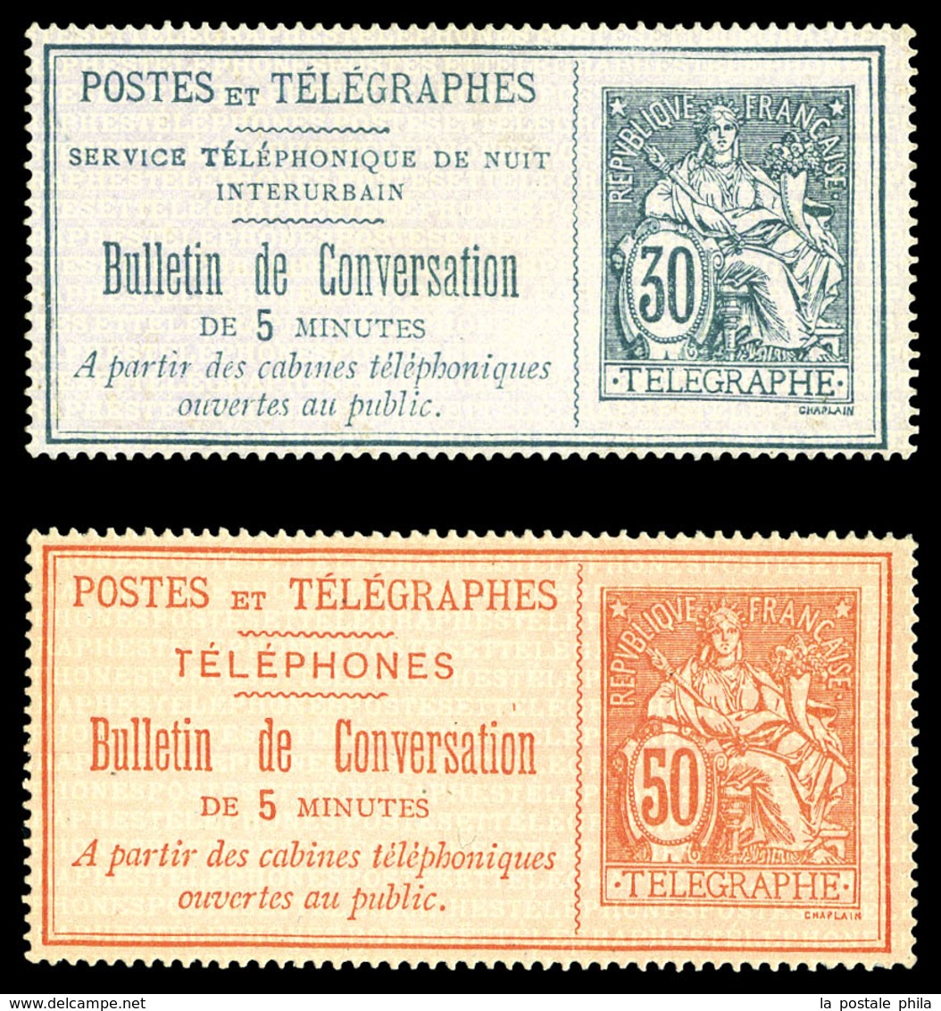 (*) N°8/9, 30c Noir S Lilas Et 50c Rouge S Rose, Les 2ex TB  Qualité: (*)  Cote: 385 Euros - Telegraph And Telephone