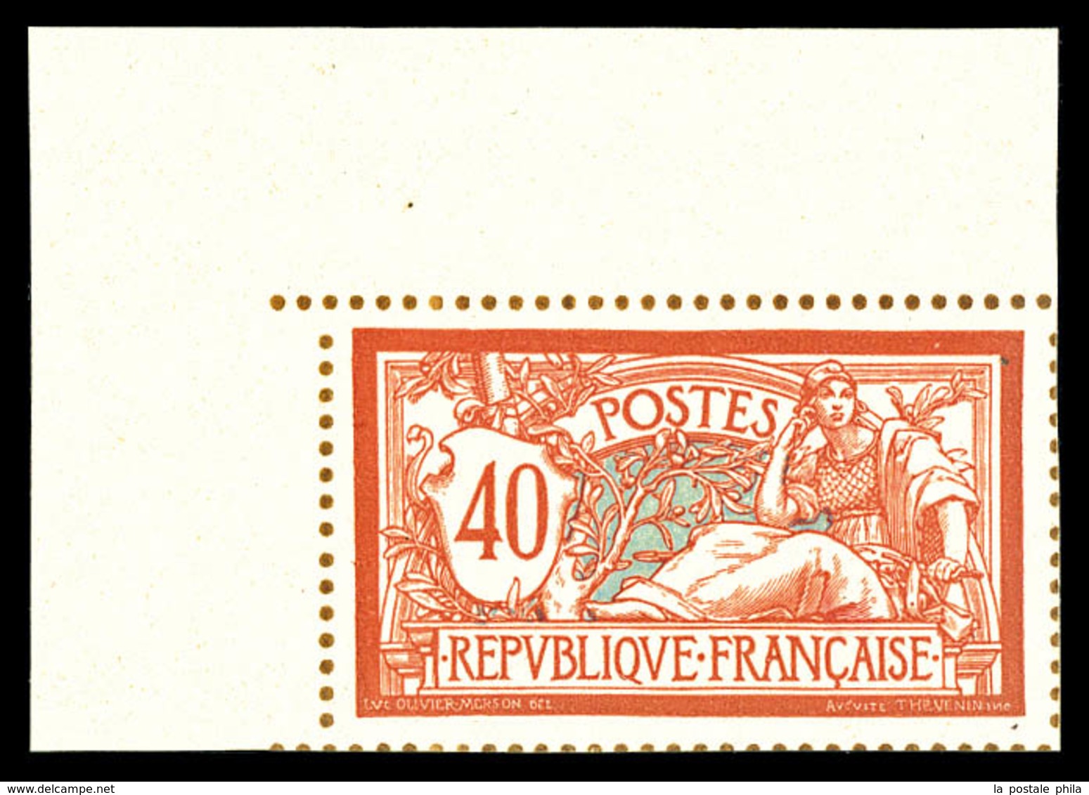 (*) N°119, 40c Merson, Tirage Sur Bristol Avec Dentelure Figurée Cdf. TTB  Qualité: (*) - Unused Stamps