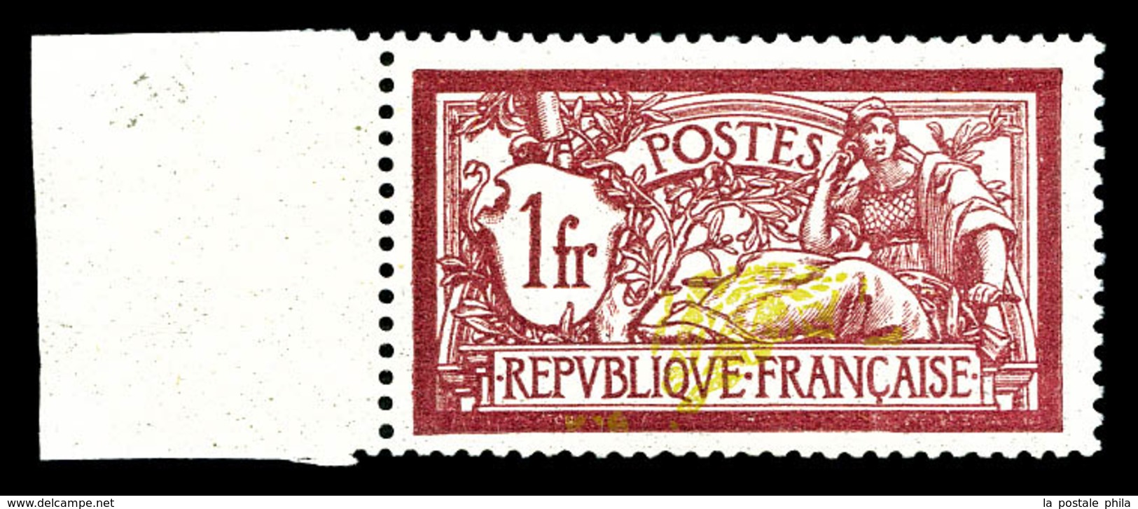 ** N°121b, 1F Merson, Centre Déplacé Bdf. SUP (signé Scheller)  Qualité: **  Cote: 350 Euros - Unused Stamps