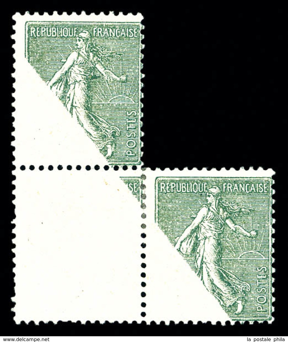 * N°130, 15c Semeuse, Impression Partielle Sur 3 Exemplaires. SUP (signé Calves/certificat)  Qualité: * - Unused Stamps