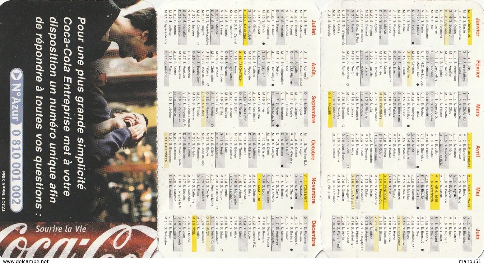 Petit Calendrier COCA-COLA 2002 - Calendars