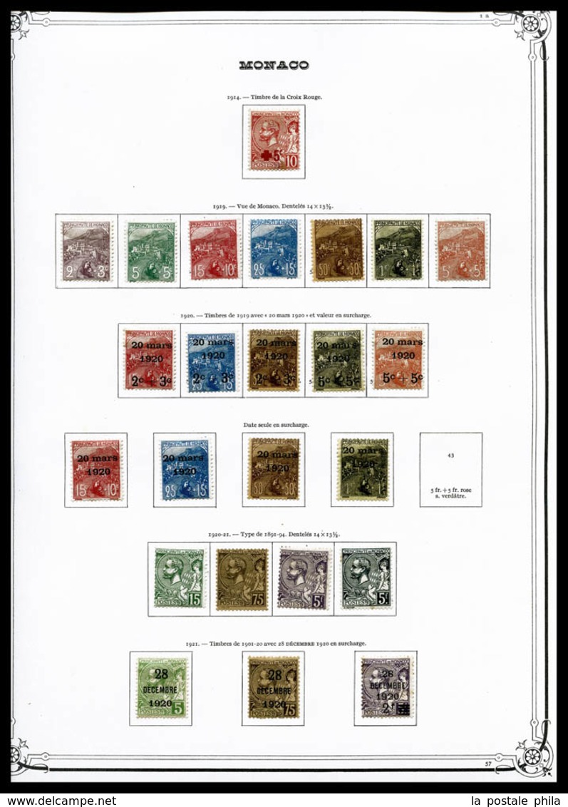 N MONACO 1885 à 2001 Poste, Poste Aèrienne, Blocs, Préos, Collection Complète (sf N°10 Et 43) De Timbres Neufs */**, Trè - Collections, Lots & Series