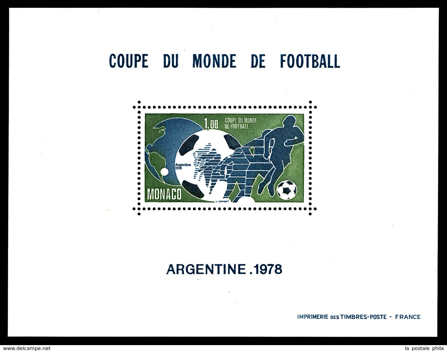 ** MONACO Blocs Spéciaux, N°10, Coupe Du Monde De Football 1978. TB  Qualité: **  Cote: 575 Euros - Blocks & Kleinbögen