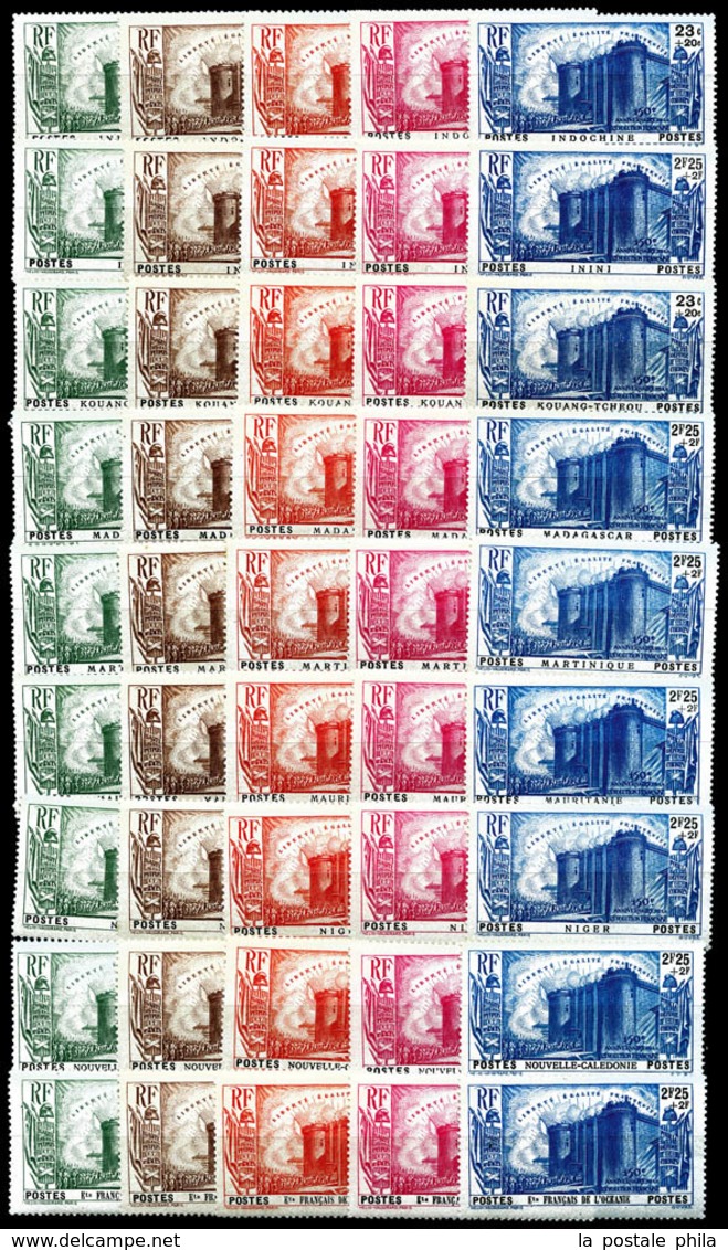 ** GRANDES SERIES COLONIALES 150ème Anniversaire De La Révolution, La Série Complète: Poste, Les 120 Valeurs + Avion, Le - 1939 150e Anniversaire De La Révolution Française