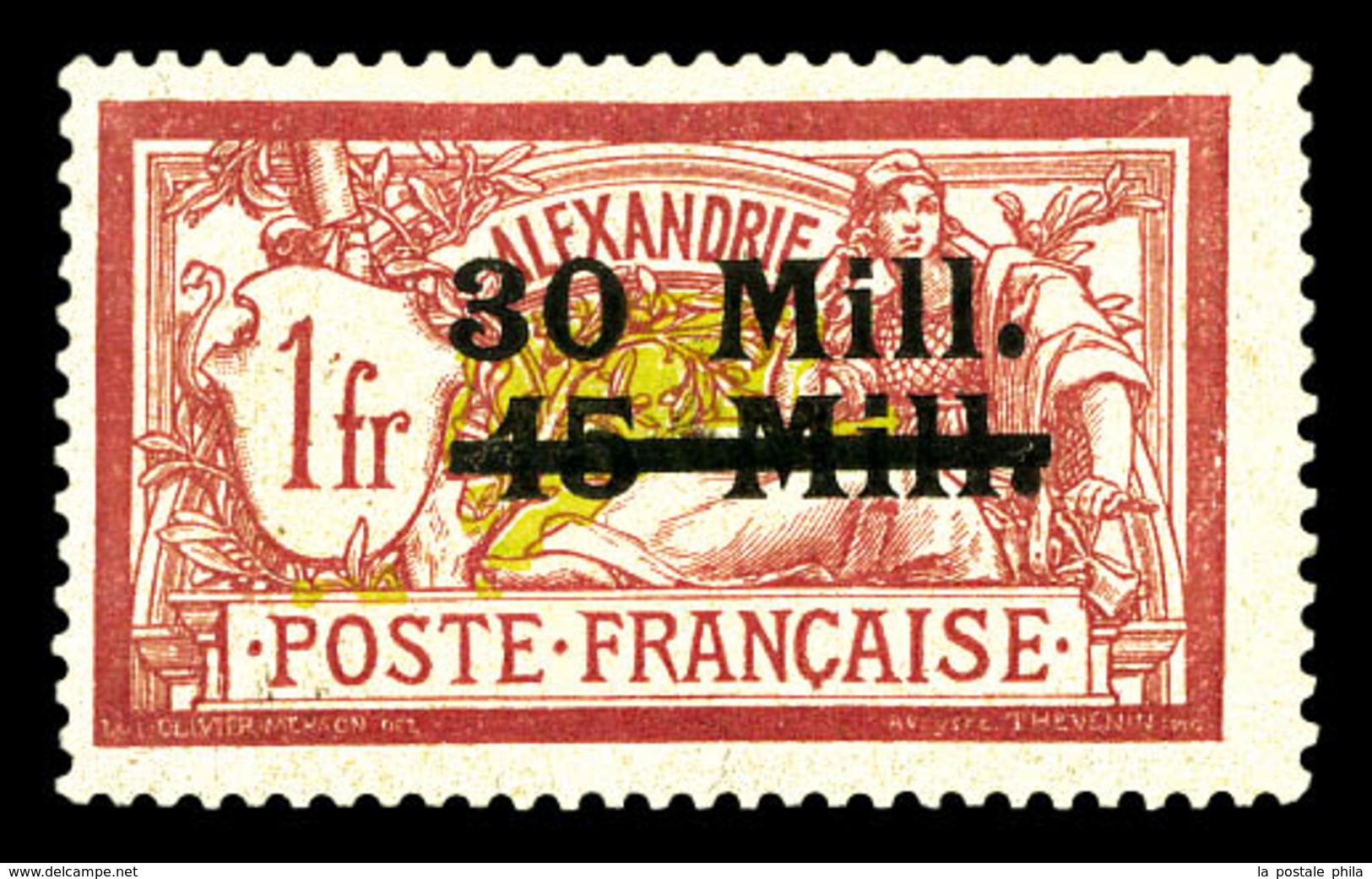 ** ALEXANDRIE N°50, 30m Sur 15m Sur 1f, Fraîcheur Posale. SUPERBE. R. (signé Calves/certificat)  Qualité: **  Cote: 2025 - Ungebraucht