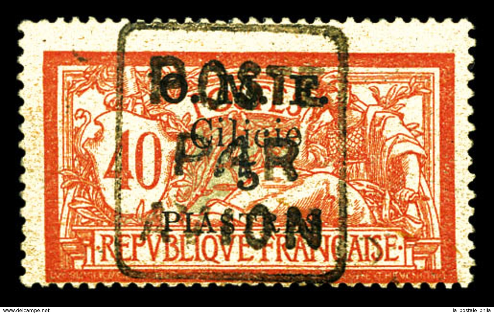 * CILICIE PA, N°2, 5 Piastres Sur 40c Rouge Et Bleu, Fraîcheur Postale. SUPERBE. R.R.R. (signé Brun/Calves/certificats)  - Neufs