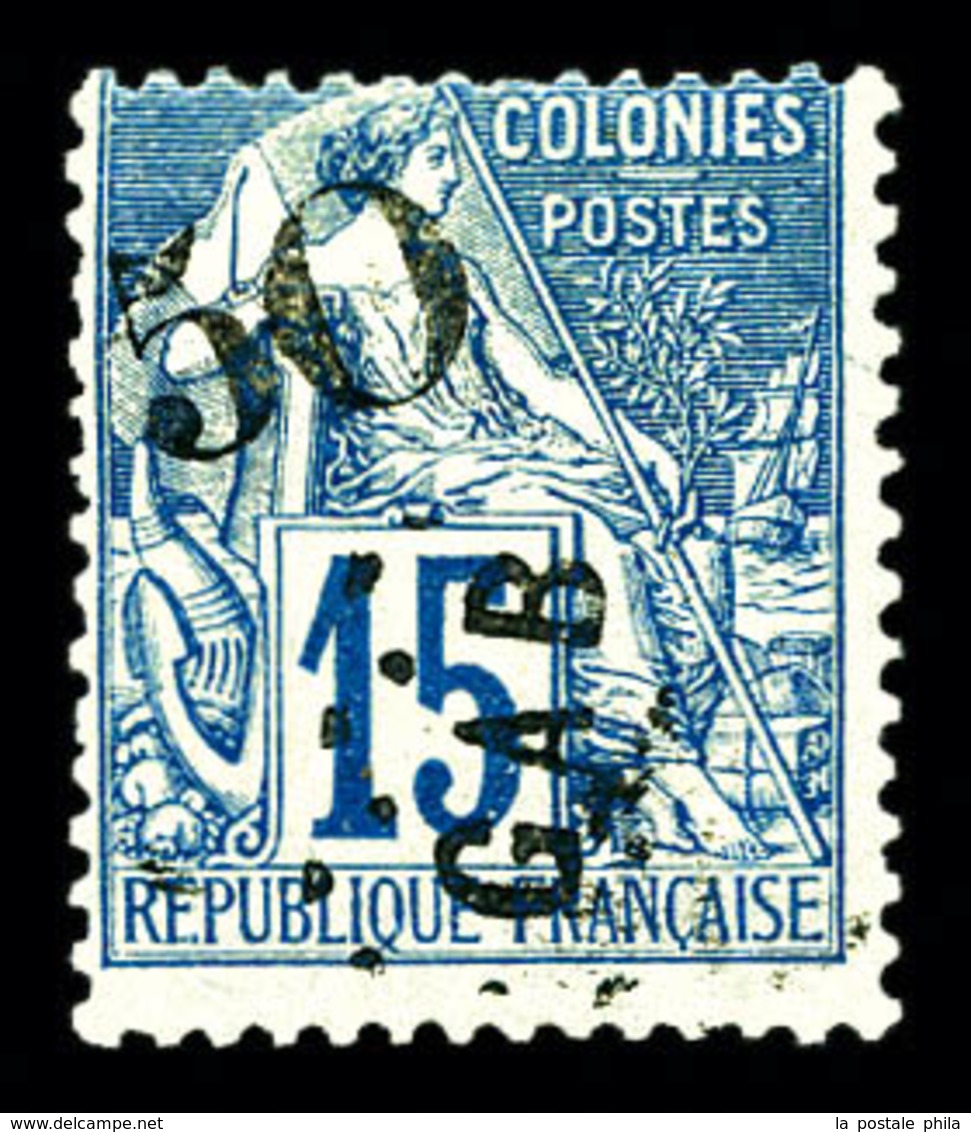 * GABON N°4, 50 Sur 15c Bleu. TTB (signé Margues/certificat)  Qualité: *  Cote: 1700 Euros - Unused Stamps