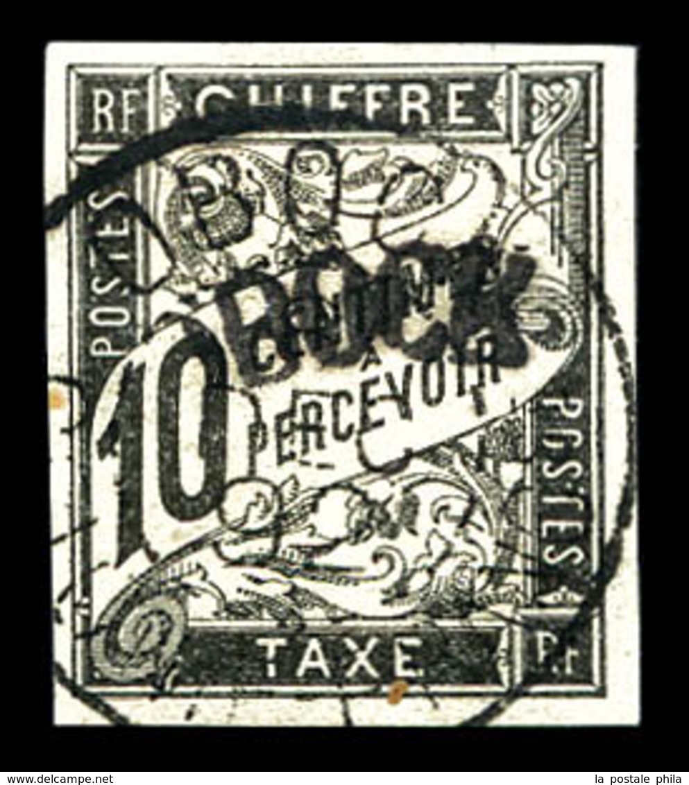 O OBOCK Taxe, N°2, 10c Noir. SUP (certificat)  Qualité: O  Cote: 400 Euros - Unused Stamps