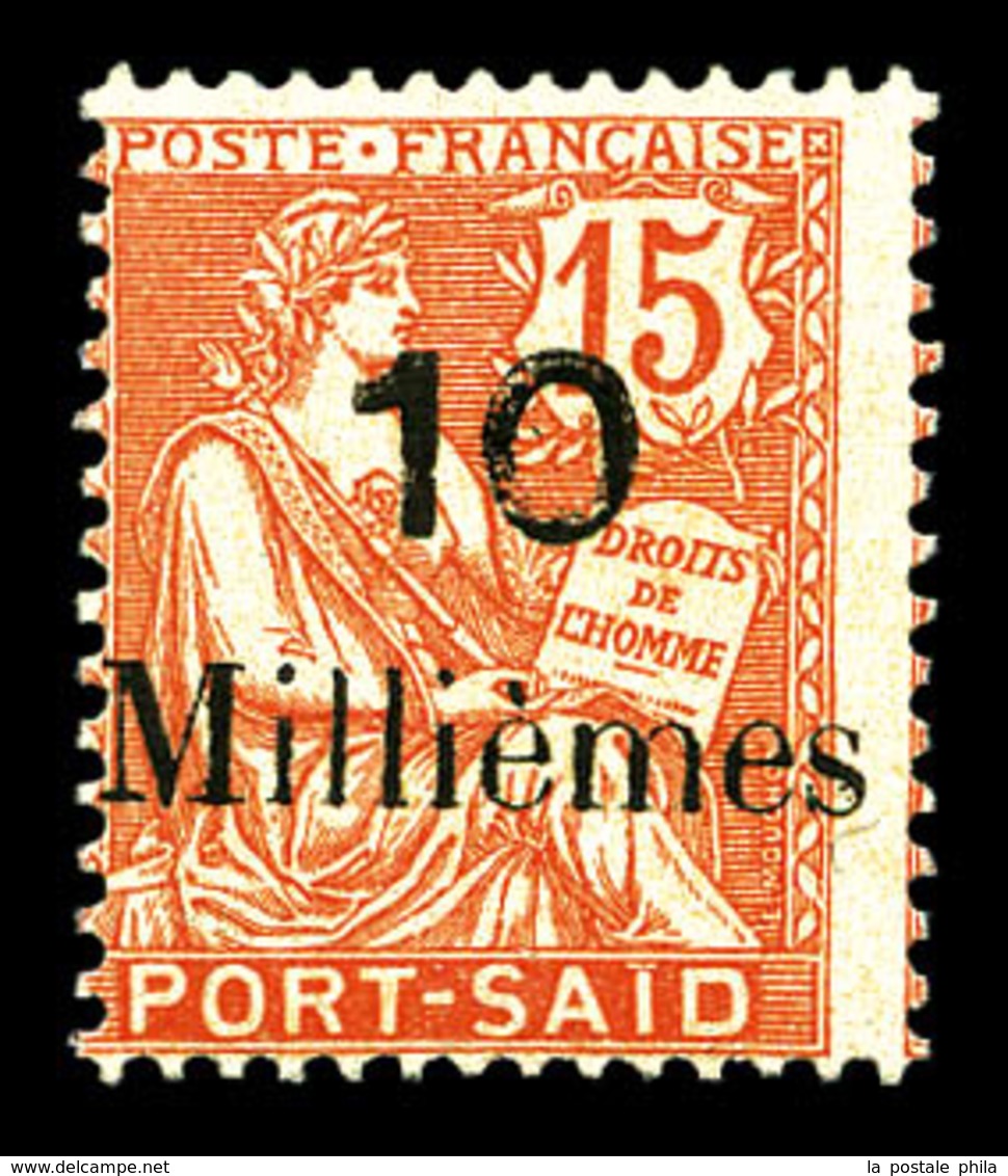 ** PORT SAID N°64b, Erreur De Chiffres: 10 M Sur 15c. SUP (certificat)  Qualité: **  Cote: 325 Euros - Unused Stamps