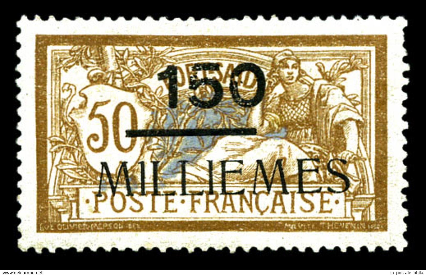 * PORT SAID N°68a, 150 M Sur 50c Merson: Variété MILL1EMES, Très Bon Centrage. SUP (signé Brun/certificat)  Qualité: *   - Unused Stamps