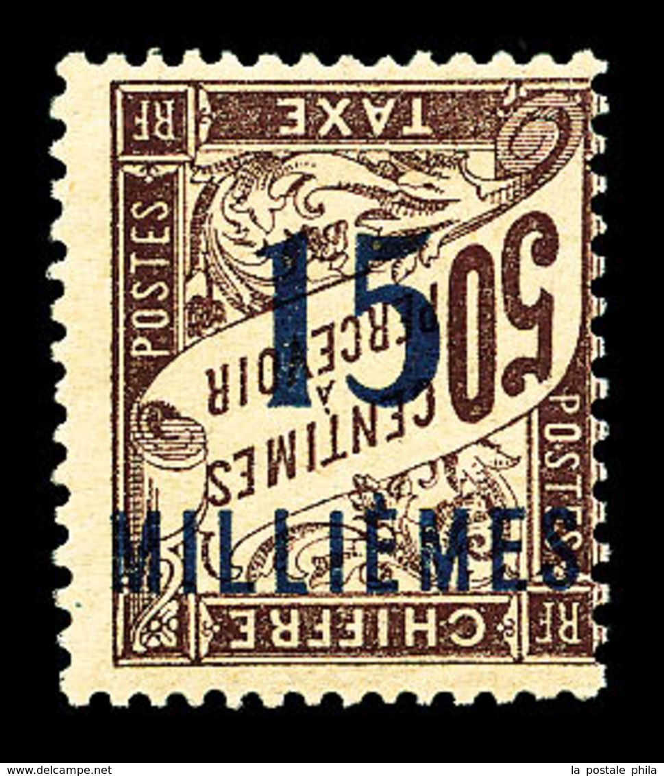 ** PORT SAID Taxe, N°8a, 15m Sur 50c Lilas: Surcharge Renversée, SUP  Qualité: **  Cote: 234 Euros - Unused Stamps