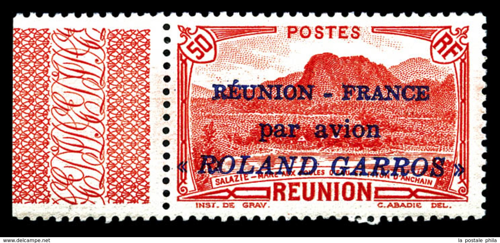 ** REUNION PA, N°1, 50c Rouge. TTB  Qualité: **  Cote: 468 Euros - Unused Stamps