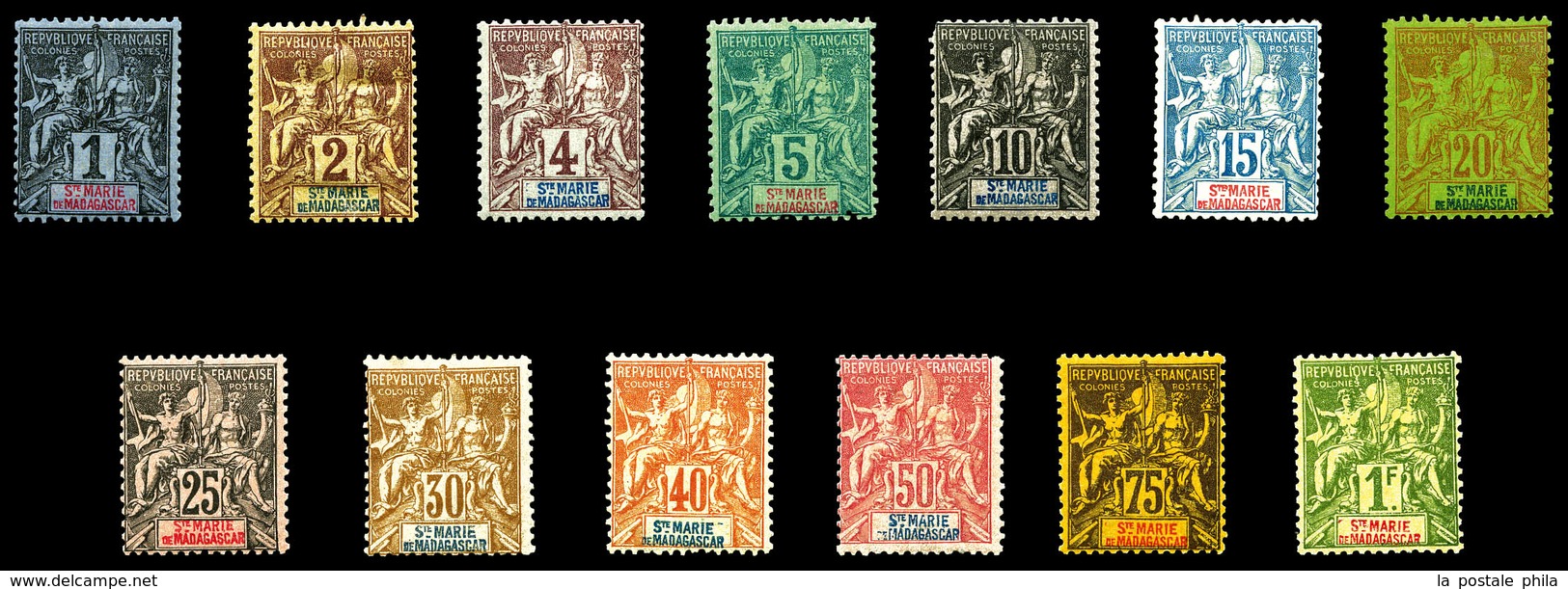 * SAINTE MARIE DE MADAGASCARN°1/13, Série De 1894, Les 13 Valeurs TTB (certificat)  Qualité: *  Cote: 420 Euros - Unused Stamps