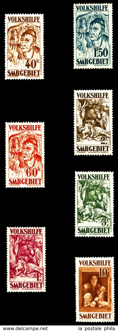 ** SARRE N°141/47, Série Oeuvres Populaires De 1931, Les 7 Val TB  Qualité: **  Cote: 500 Euros - Unused Stamps