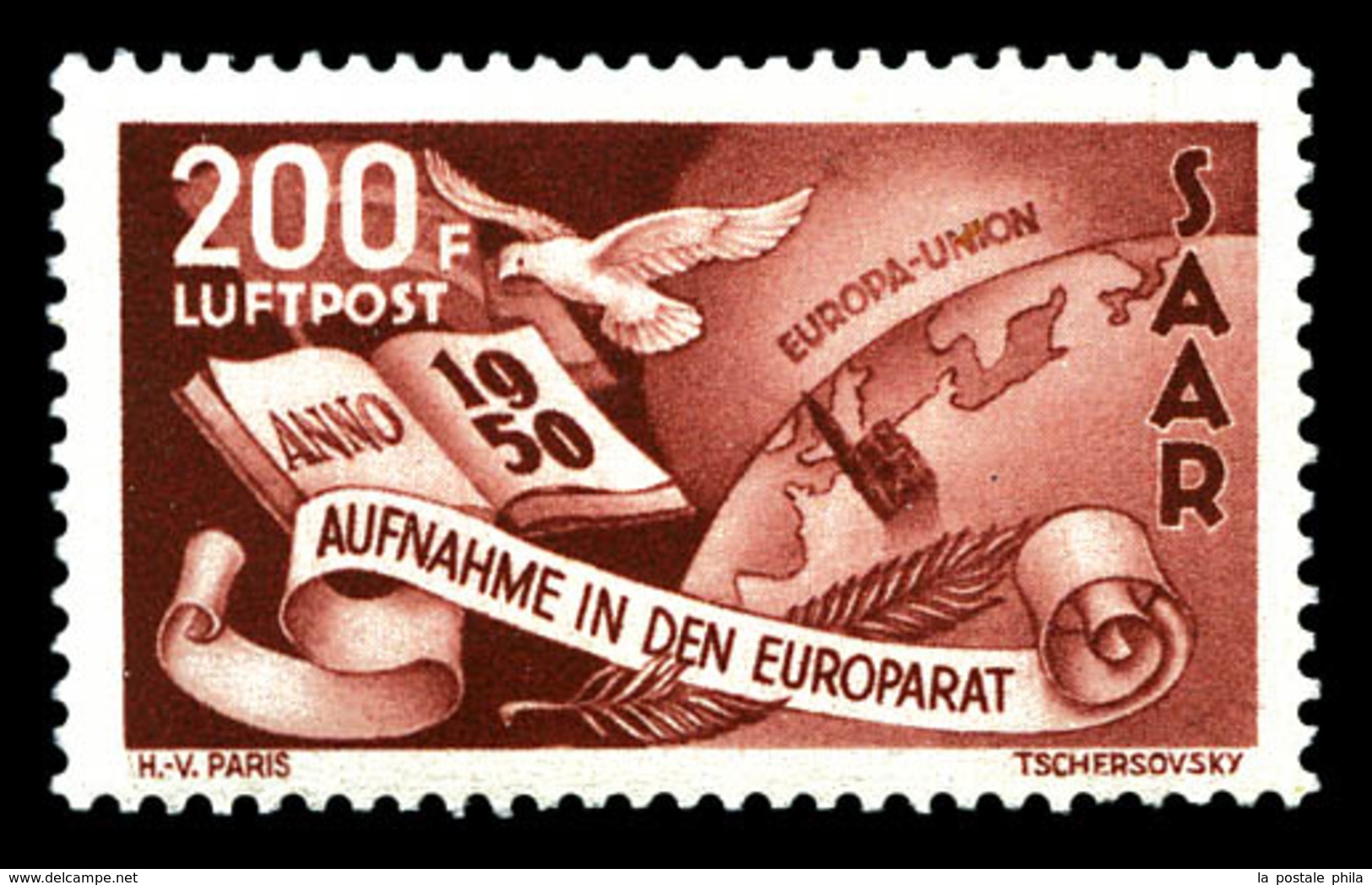 ** SARRE PA, N°13, 200f Brun Carminé. TB  Qualité: **  Cote: 230 Euros - Unused Stamps