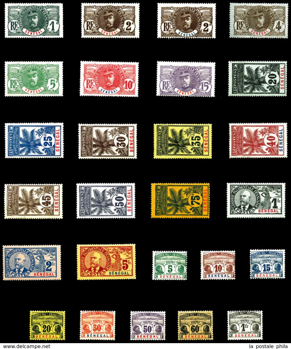 * SENEGAL Palmiers: N°30 à 46 + Taxe 4 à 11, Les 26 Valeurs TB  Qualité: *  Cote: 475 Euros - Used Stamps