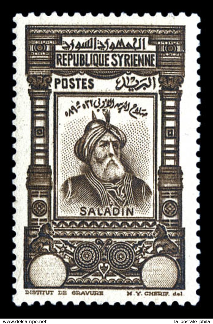 * SYRIE N°238, Saladin Sépia, Valeur Absente. SUP. R. (signé/certificat)  Qualité: * - Used Stamps