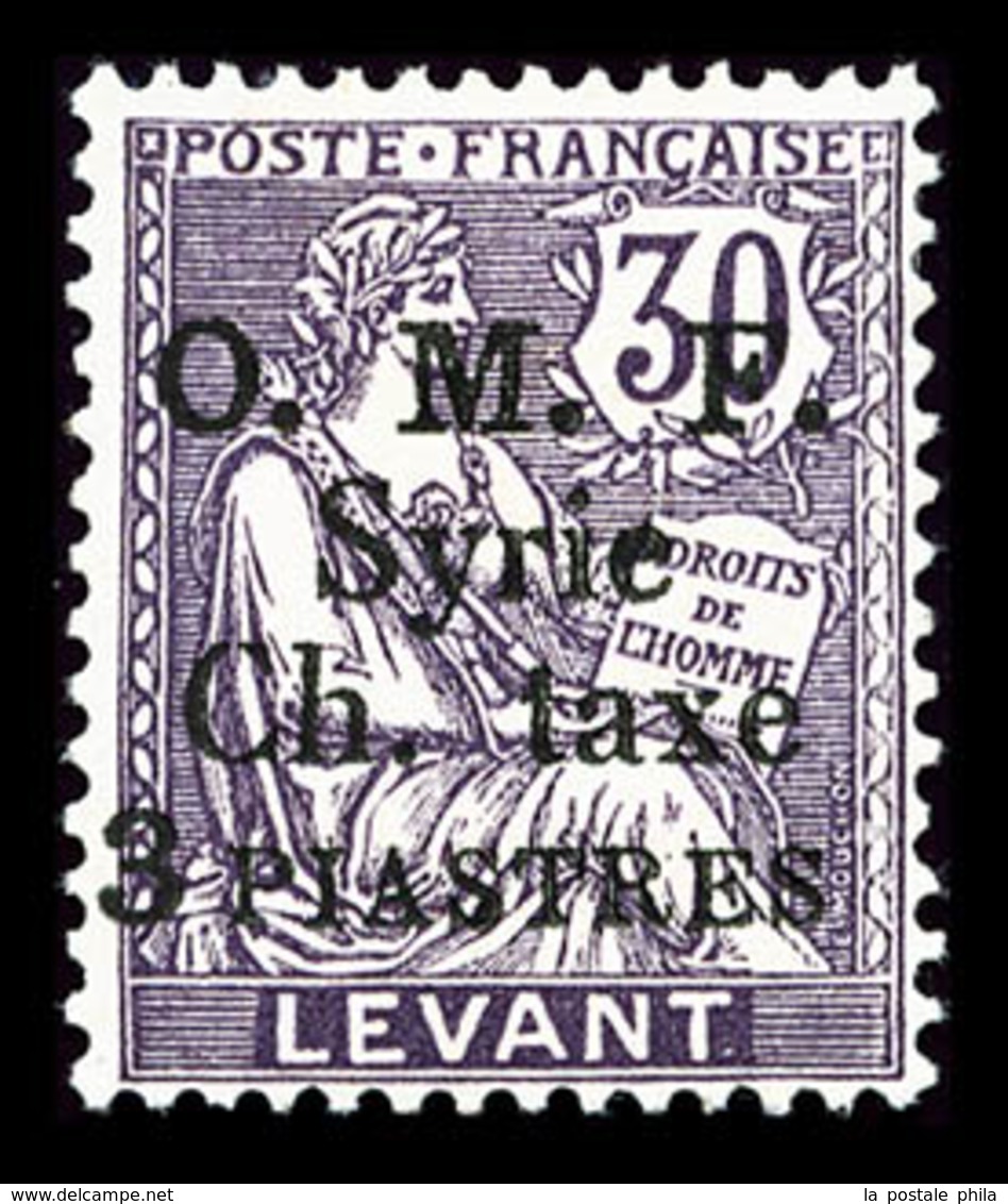 * SYRIE Taxe, N°3, 3 Pi Sur 30c Violet-brun, TB (signé Brun)  Qualité: *  Cote: 240 Euros - Used Stamps
