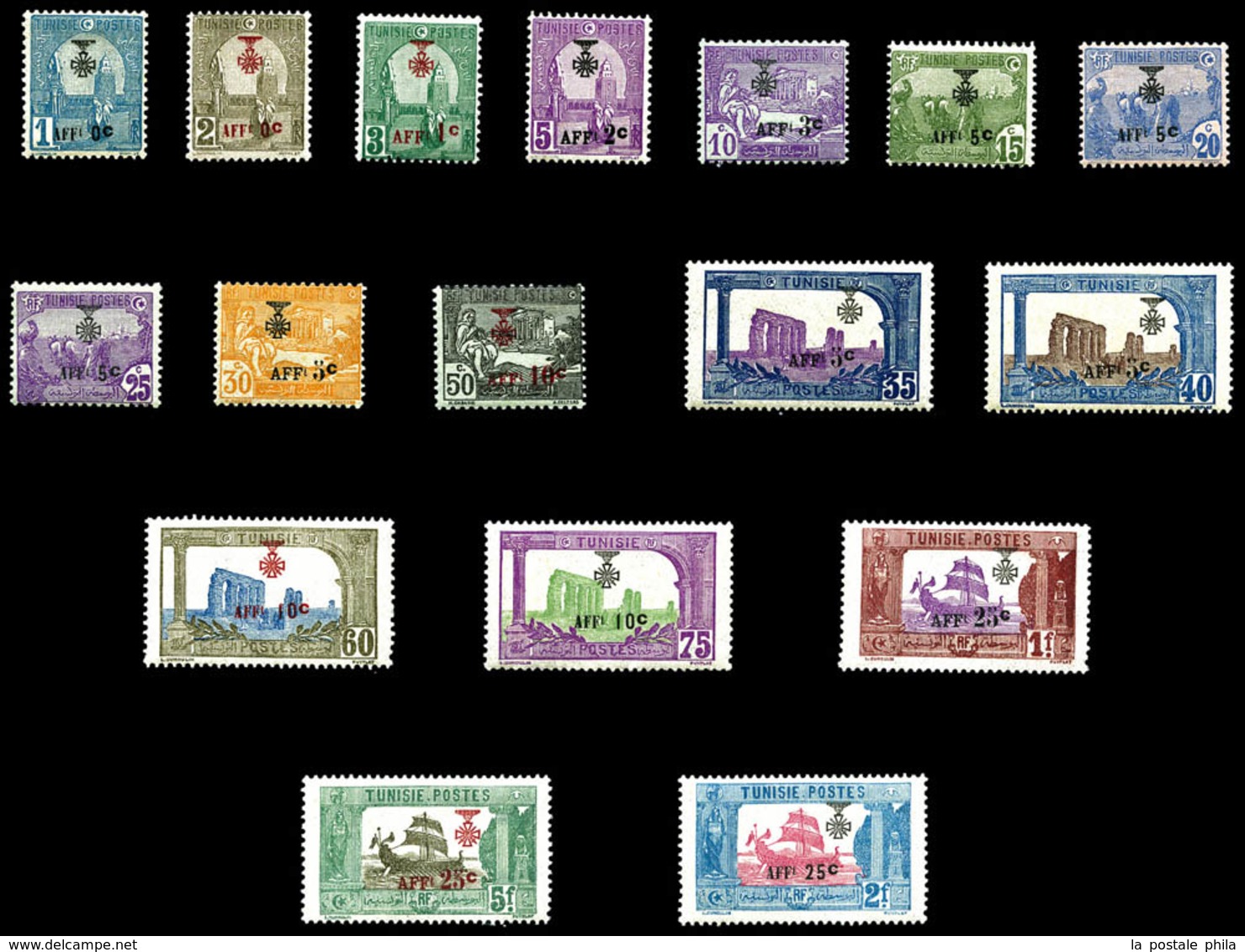 ** TUNISIE N°79/95, Série De 1922, Les 17 Valeurs TB  Qualité: **  Cote: 195 Euros - Unused Stamps
