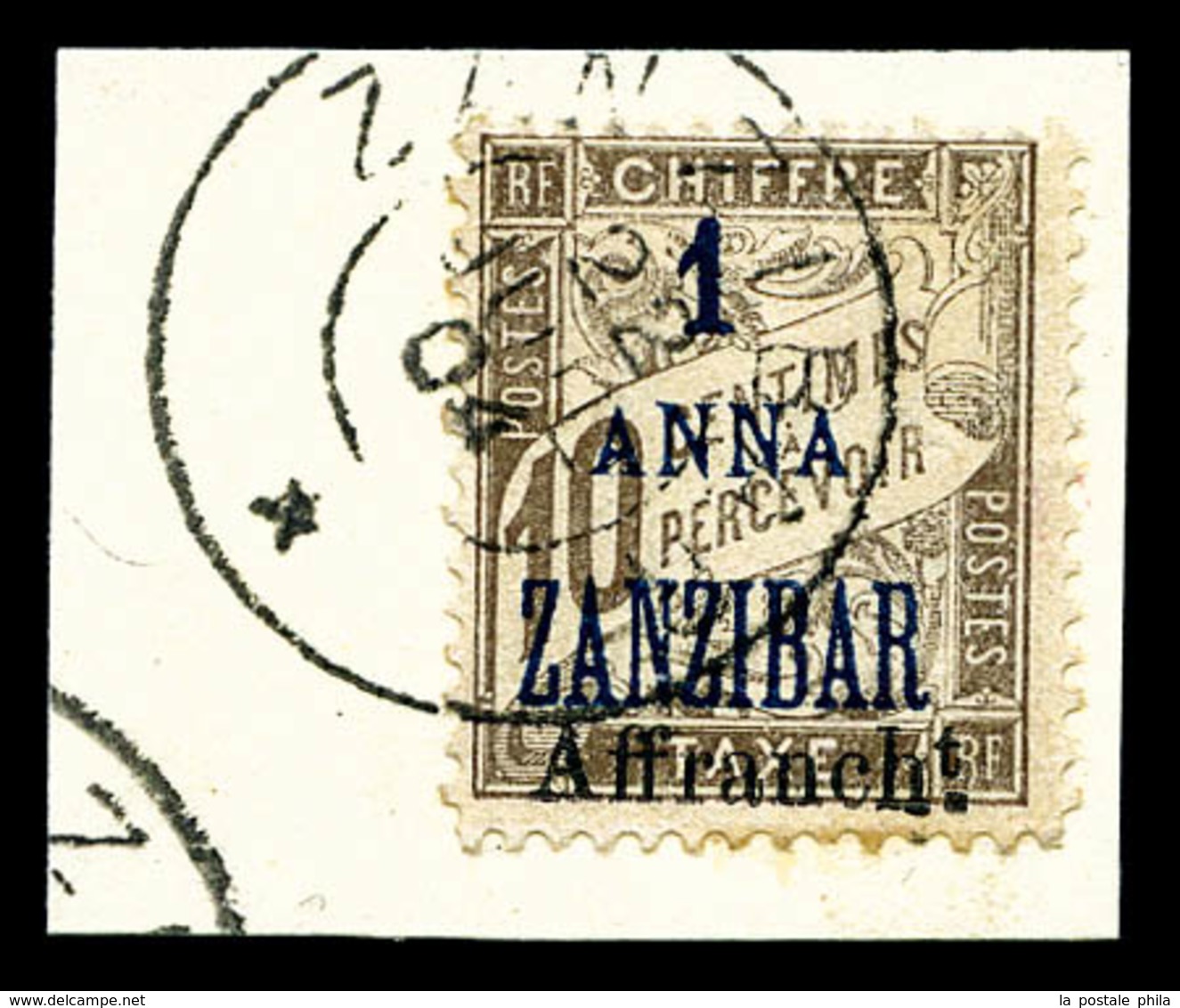 O ZANZIBAR N°69, 1a Sur 10c Brun Sur Son Support. TTB (certificat)  Qualité: O  Cote: 530 Euros - Unused Stamps